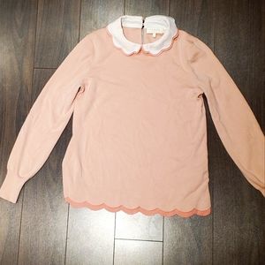 Ted Baker Scallop detail Pink Collar Sweater